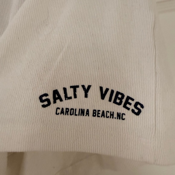 Salty Vibes Carolina Beach White Lounge Shorts – Women’s Size S - Picture 2 of 4